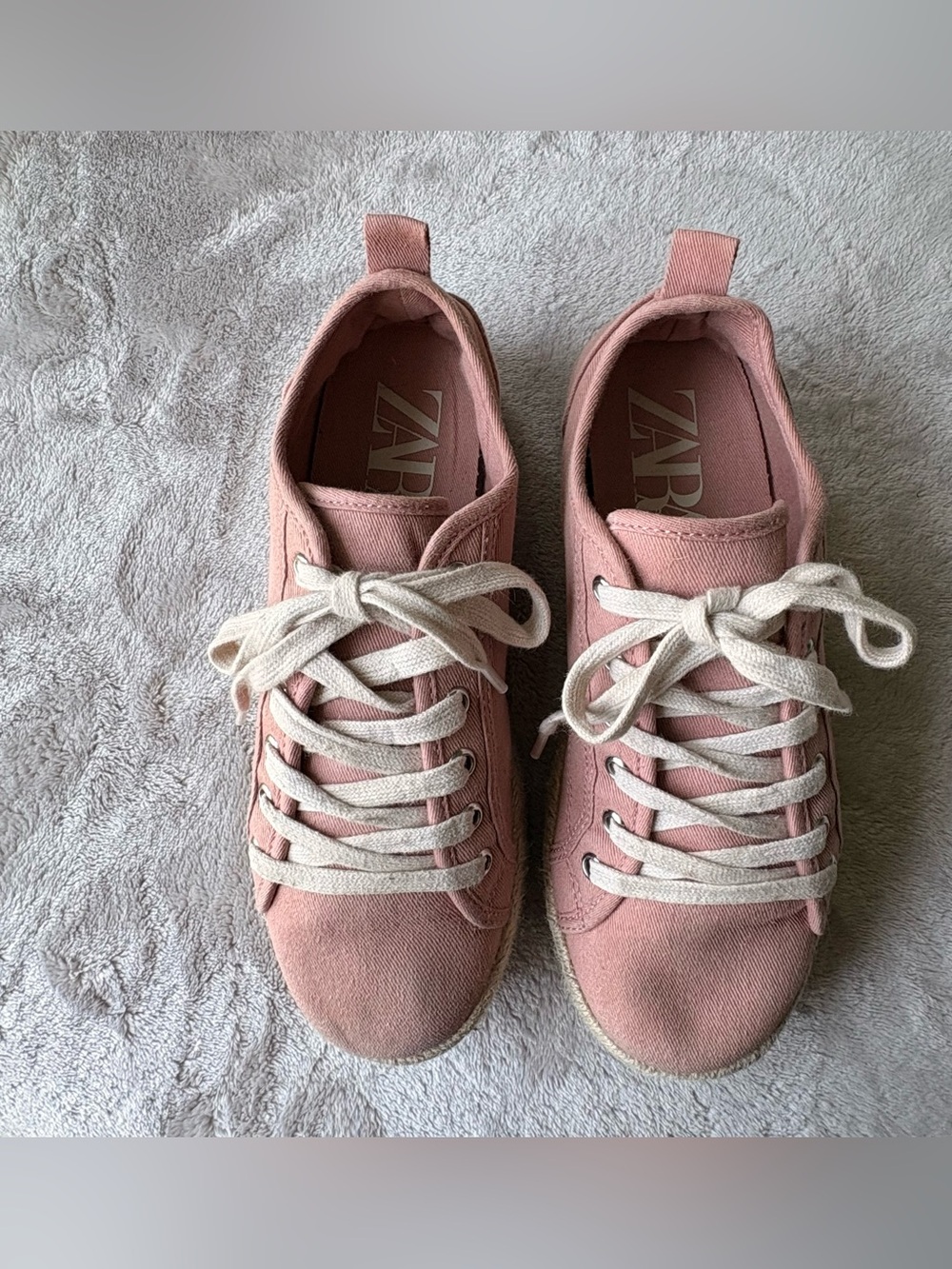 Zara Blush Pink Canvas Lace-Up Women’s Sneakers